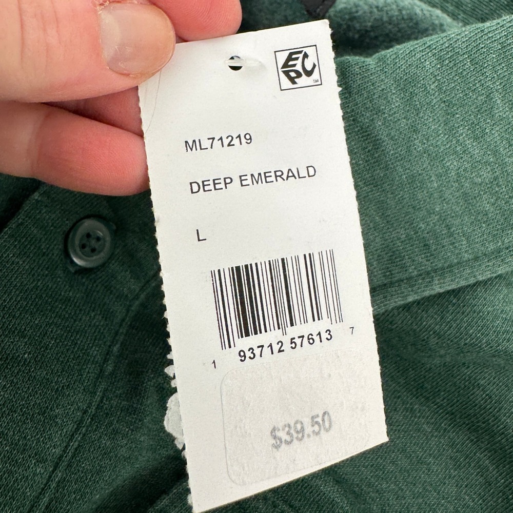 LAZER Mens Relaxed Fit Fleece Shirt Jacket Deep Emerald ML71219 Green Shacket L - Picture 5 of 14